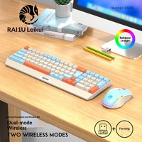 RAIKU R908 Wireless Gaming Keyboard and Mouse Set Dual Mode 2.4G Rechargeable Rainbow Backlit for PC Gamer