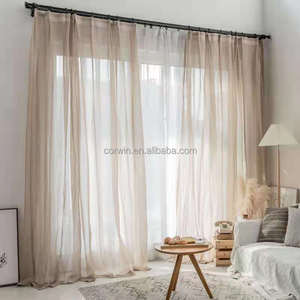 Rideau en polyester de style <span class=keywords><strong>japonais</strong></span> Wabi-Sabi, texture de <span class=keywords><strong>lin</strong></span> <span class=keywords><strong>naturel</strong></span>, pour la décoration du salon et de la chambre à coucher, draperies transparentes - Product Image 2