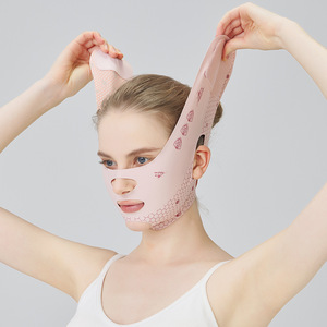 Maschera Integrale <span class=keywords><strong>per</strong></span> il Sonno con Fascia Lifting, Tessuto Elastico <span class=keywords><strong>per</strong></span> Modellare il Viso a V, Riutilizzabile e Lavabile - Product Image 1