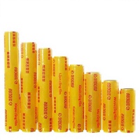 Film alimentaire PVC jaune en rouleau grand format, jetable, de qualité alimentaire, pour la maison, les cuisines, les salons de beauté, l'usage commercial et les supermarchés, idéal pour les fruits