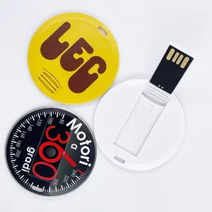 USB flash drive Business Gift pendrive Plastic 2.0 3.0 USB 24hr delivery 64GB 32GB Round Card Memory Stick with logo