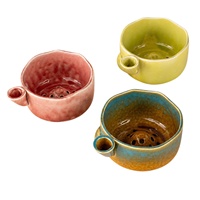 NEWELL Bol en céramique contemporain motif tourbillon de baies, plateau de lavage de fruits avec drainage, pour la maison et les fêtes, compatible four et micro-ondes, personnalisable