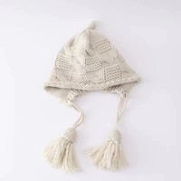 Chapeaux pour enfants pour l'automne et l'hiver, chapeaux en laine pour bébés filles, chapeaux tricotés avec pompon, chapeaux de protection des oreilles
