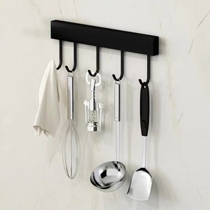 No-drill stainless steel <b>kitchen</b> <b>storage</b> rack, wall-mounted, multi-functional adjustable hooks, rack, and <b>storage</b>. - Product Image 3