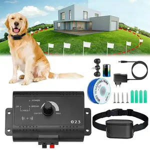 Sistem Pagar Anjing Elektrik Nirkabel Tak Terlihat, Pelatihan Anjing Luar Ruangan, Remote Control, Kerah Setrum Kejut Anjing Bip