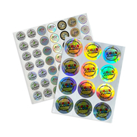 Autocollant d'emballage circulaire avec logo personnalisé, impression laser holographique, autocollant scellé