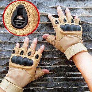 Боксерские тренировочные перчатки без пальцев из полиуретана для мужчин и женщин, для саньда, фитнеса, тактических тренировок, летней езды на мотоцикле - Product Image 2