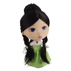 Hot chinês feito sob encomenda personalizado preto longo cabelo bonito figura de ação menina cantando boneca de brinquedo para a menina