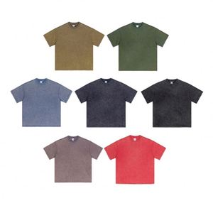 T-shirt Homme Épais Délavé à l'Acide Haute Qualité 230 g/m² Vintage Effet Usé Oversize Impression Personnalisée - Product Image 2