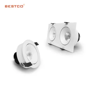 Aluminum Double Head Fixture 2x13w Led Lamp Cob Led Grille Downlight Recessed Double Head Down Light Adjustable Lights