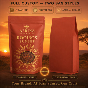 ถุงชา Rooibos สีแดงแบบซอง ถุงไมลาร์แบบปิดผนึกได้ ตั้งได้ ฐานแบน สำหรับบรรจุภัณฑ์อาหาร สำหรับชาใบชาแอฟริกัน ปราศจากคาเฟอีน - Product Image 4