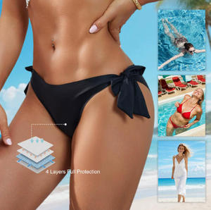 Culotte menstruelle bikini confortable pour femme, 4 couches absorbantes, taille basse, sans couture, respirante, séchage rapide – Vente chaude transfrontalière TK - Product Image 1