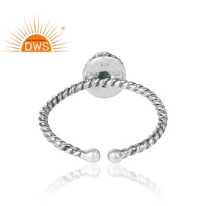 Anillo de Esmeralda Natural Hecho a Mano en Plata de Ley 925 Oxidada, Anillos Antiguos, Proveedor de Joyería - Product Image 4