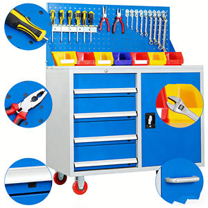 Carrito de Herramientas Móvil Versátil y Gabinete Combinado, Gabinete de Herramientas de Grado Industrial con Mecanismo de Bloqueo para Mayor Seguridad - Product Image 4