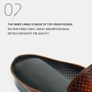 OEM/ODM Custom Men's Flat Cowhide Slip-On Pointed Toe Oxford <b>Shoes</b>-Breathable Waterproof Anti-Slip Office Career Summer Spring - Product Image 3