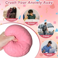 Jouet Squishy Cerveau Géant Viral Rose Réaliste, Jouet à Presser Surdimensionné pour Farces, Cadeau Amusant, Anti-Stress pour Adultes