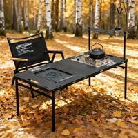 Table tactique modulaire extensible pour l'extérieur, surface peinte imperméable, compatible avec les modules de cuisson pour pique-nique et barbecue