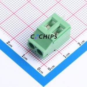 DB130V-5.08-2P-GN-S Screw Terminal Block Through hole Component (THT),P=5.08mm Connector 1x2P 5.08mm Green Through Hole - Product Image 1