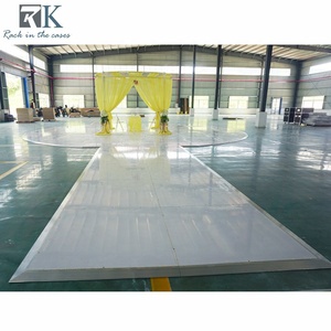 Piste de danse ronde en contreplaqué blanc de 8 m pour événements festifs, mariages, décorations, banquets avec revêtement de sol pour passerelle - Product Image 1