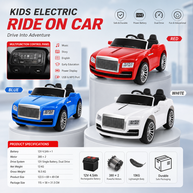 Multifunctional 24V Control New Electric Toy Car for Boys 3 to 8 Years Old  Ride-on Remote Electronic Rubber Tires