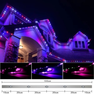 Lumières LED à pixels permanents KCX pour extérieur, 12V/24V RGBW avec rail en aluminium, IP68, contrôle intelligent pour l'<span class=keywords><strong>installation</strong></span> d'éclairage <span class=keywords><strong>de</strong></span> Noël - Product Image 1
