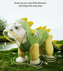 Chubasquero de etiqueta privada plegable, arnés para perros, abrigo de doble capa para perros, chaqueta Hde, chubasquero transparente con capucha, chubasquero para mascotas - Product Image 5