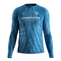 Rashguard de canoë-saille sublimé pour homme, manches longues, col rond, UPF50+, impression de logo personnalisé pour équipe et club