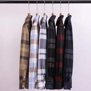 <span class=keywords><strong>Camisas</strong></span> Casuales <span class=keywords><strong>de</strong></span> Algodón Coreanas <span class=keywords><strong>de</strong></span> <span class=keywords><strong>Moda</strong></span> para Hombre, Manga Larga, Diseño a Cuadros, Ropa Elegante y Económica - Product Image 4