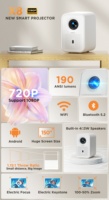 Proyector Inteligente Android 12 WiFi 5G con Diseño de Motor Óptico Totalmente Sellado X8, Enfoque Automático, Keystone, Mini Portátil, Video, 200ANSI