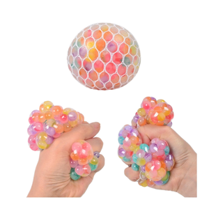 Balles anti-stress en maille souple en forme de raisin arc-en-ciel pour la gestion de l'anxiété - Product Image 2