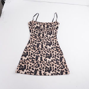 Women Leopard <b>Print</b> <b>Mini</b> Dress Spaghetti Strap Square Neck Bodycon Slim Fit Sexy Casual Summer Dress - Product Image 6
