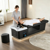 Fauteuil de lavage professionnel pour salon de beauté, lit de massage thaïlandais, lit de shampoing pour spa capillaire avec thérapie par l'eau et éclairage