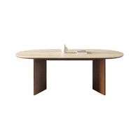 Table à manger au design moderne Table à manger en bois avec plateau en pierre frittée
