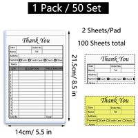 Carnet de reçus de remerciement personnalisé, carnet de reçus de caisse 210x140, carnet de formulaires de remboursement des dépenses, carnet de commandes de services en papier autocopiant 2 feuillets