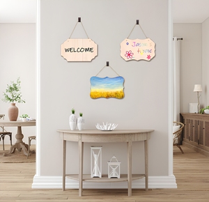 12 plaques rectangulaires en bois brut à suspendre pour porte, à brûler, à peindre, pour enseignes DIY - Product Image 4