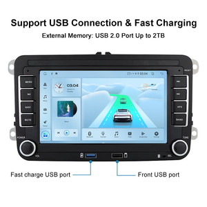 Autoradio Android 2DIN GPS avec support de tableau de bord pour CC <span class=keywords><strong>Fabia</strong></span> Skoda Octavia Golf Passat Polo Jetta, écran IPS 2+32 Go - Product Image 3