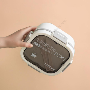 Boîte à lunch micro-ondable SYH679 en gros avec compartiments et fonctions de chauffage, comprenant cuillère et couteau - Product Image 3