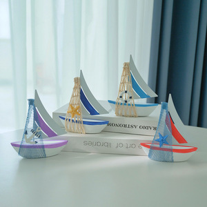 Modelo de Velero Mediterráneo, Barco de Madera Decorativo, Paquete de Varias Piezas, Decoración de Escritorio con Temática Marina, Regalo para Sala de Estar - Product Image 2