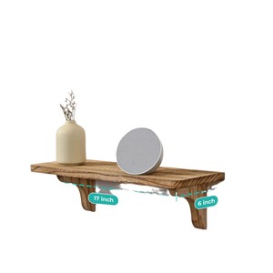 <b>Wall</b> <b>Shelves</b> Solid Wood Single Layer Rectangle <b>Wall</b> <b>Mounted</b> For Bedroom Living Room Decorative Storage <b>Shelf</b> Natural Color - Product Image 5