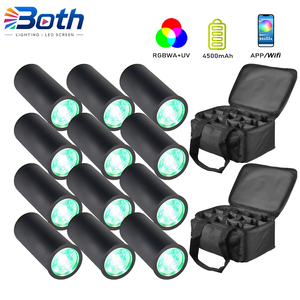 16 projecteurs LED RGBWA UV 15W sans fil, alimentés par batterie, avec 2 sacs de transport, pour DJ, mariages et événements - Product Image 1