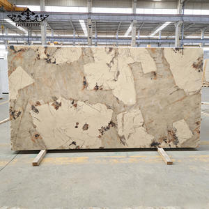 Plan de travail de cuisine d'hôtel en quartz imprimé blanc, pierre artificielle Goldtop 7017 Pandora PD, design moderne de luxe, grande dalle polie - Product Image 2