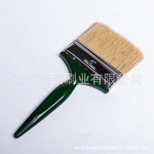 Pinceau plat à poils de porc, manche en plastique vert foncé, 12-19 mm, origine Zhenjiang, pour peinture - Product Image 4