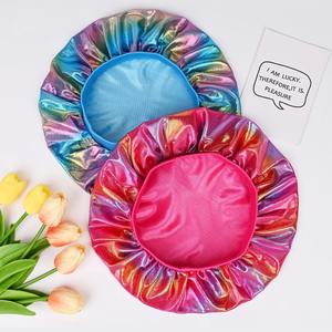 Bonnets en Satin Élastiques Ronds pour Bébés avec Logo Personnalisé pour Cheveux d'Enfants, Accessoire Capillaire en Soie Métallisée Laser pour Enfants - Product Image 3