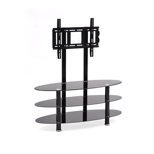 Cheap Modern Glass TV Stand for Living Room Apartment & Hotel Use-Easy Assembly & Cleaning