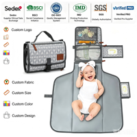 Sac à langer pliable imperméable personnalisé, fabriqué en usine OEM BSCI