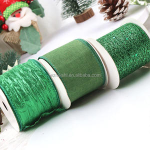 Cinta de Navidad Fábrica al por mayor Cinta de <span class=keywords><strong>lino</strong></span> Rosa completo Red desordenada Bowknot Regalo Decoración Cinta de seda Personalización - Product Image 2