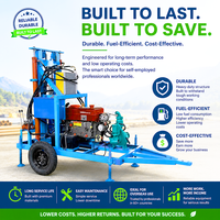 Petite machine de forage de puits d'eau agricole diesel 35 CV sur roues, 200 m, pour l'irrigation des fermes, certifiée CE