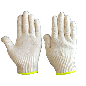 Guantes de punto de algodón de hilo de algodón polivinílico Guantes DE SEGURIDAD DE TRABAJO blancos/blanqueados - Product Image 2