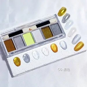6-color Nail Polish Solid <b>Magic</b> Mirror Powder Glitter Nail Powder Dust Powder Nail Art Chrome Effect Nail Decoration,Nail Art - Product Image 5