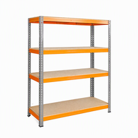 Étagère métallique sans boulons à 4 niveaux en acier thermolaqué, robuste, capacité de 600 kg par niveau, anti-rouille, pour atelier